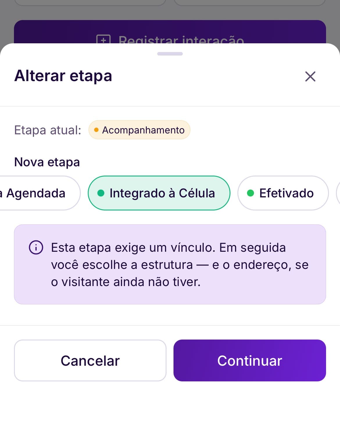 Syndos no celular: kanban de consolidação